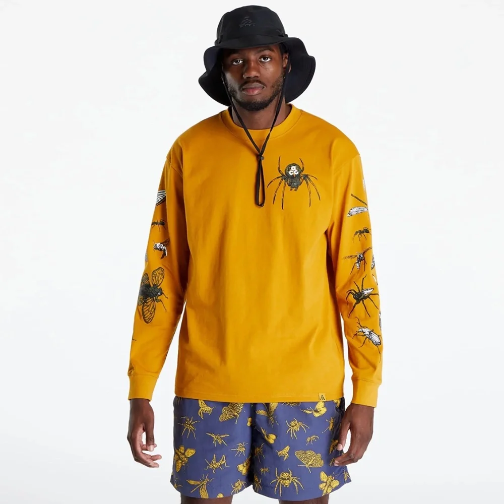 Nike ACG "Insect" Long Sleeve Yellow Loose Fit T-shirt Men's Size XS - Picture 5 of 12